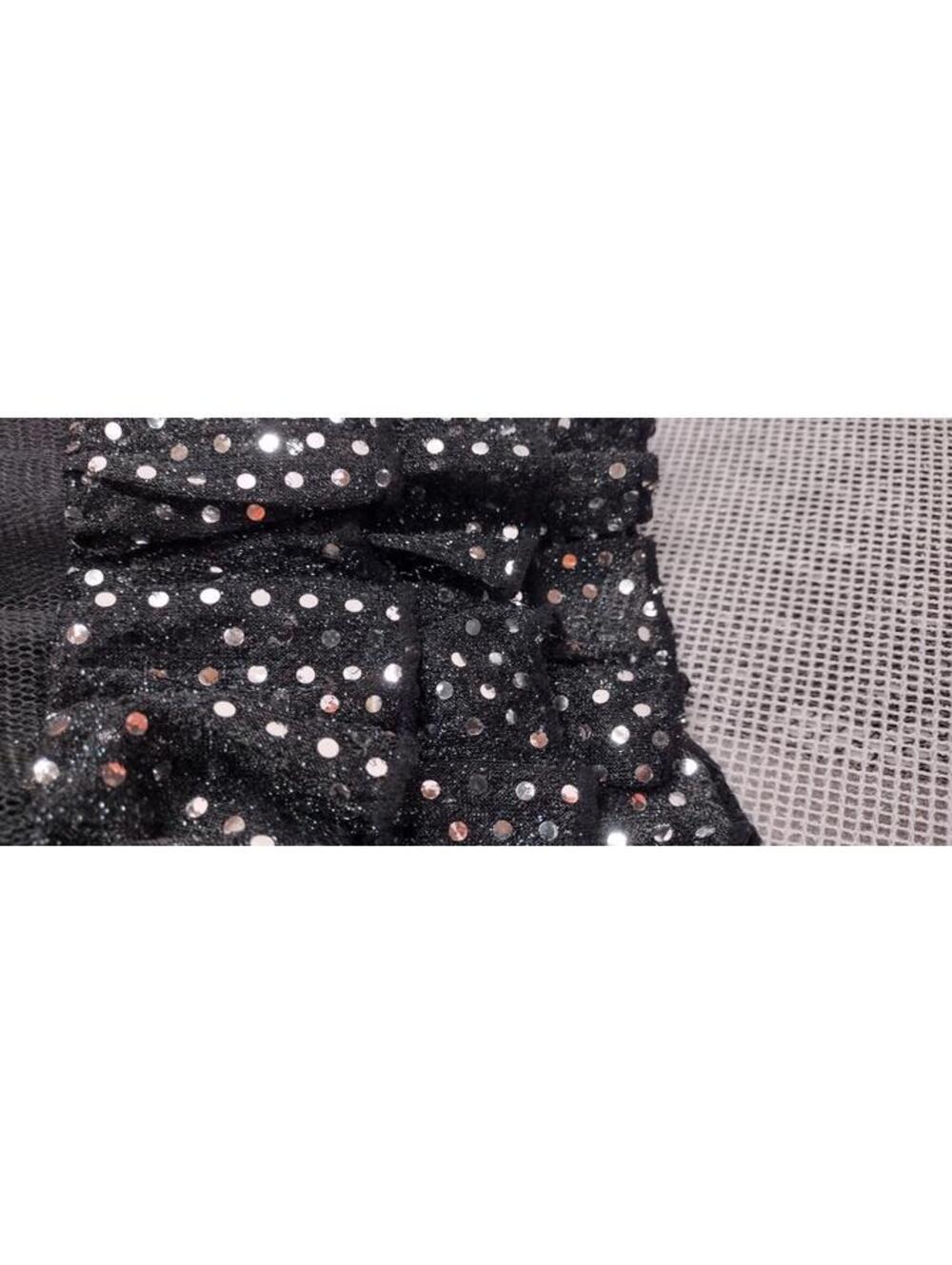 Skirt Raver Black Tulle Sexy Skirt Plastic Faux Silver Sequin Waist 24 in Xs S - Picture 12 of 16